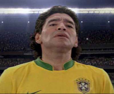 Maradona vestiu camisola do Brasil