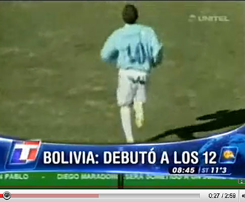 Bolívia: estreou-se na I Divisão aos 12 anos