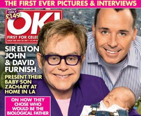 Elton John e David Furnish na Ok! Magazine