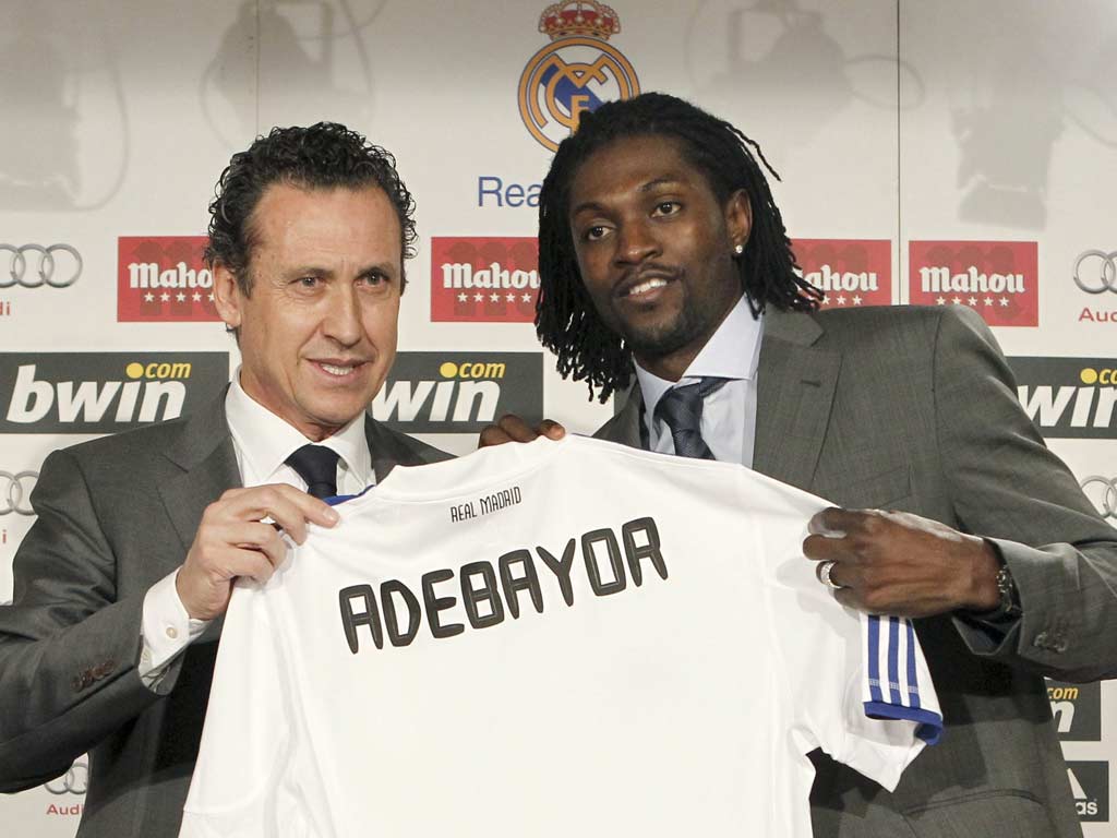 Adebayor apresentado em Madrid