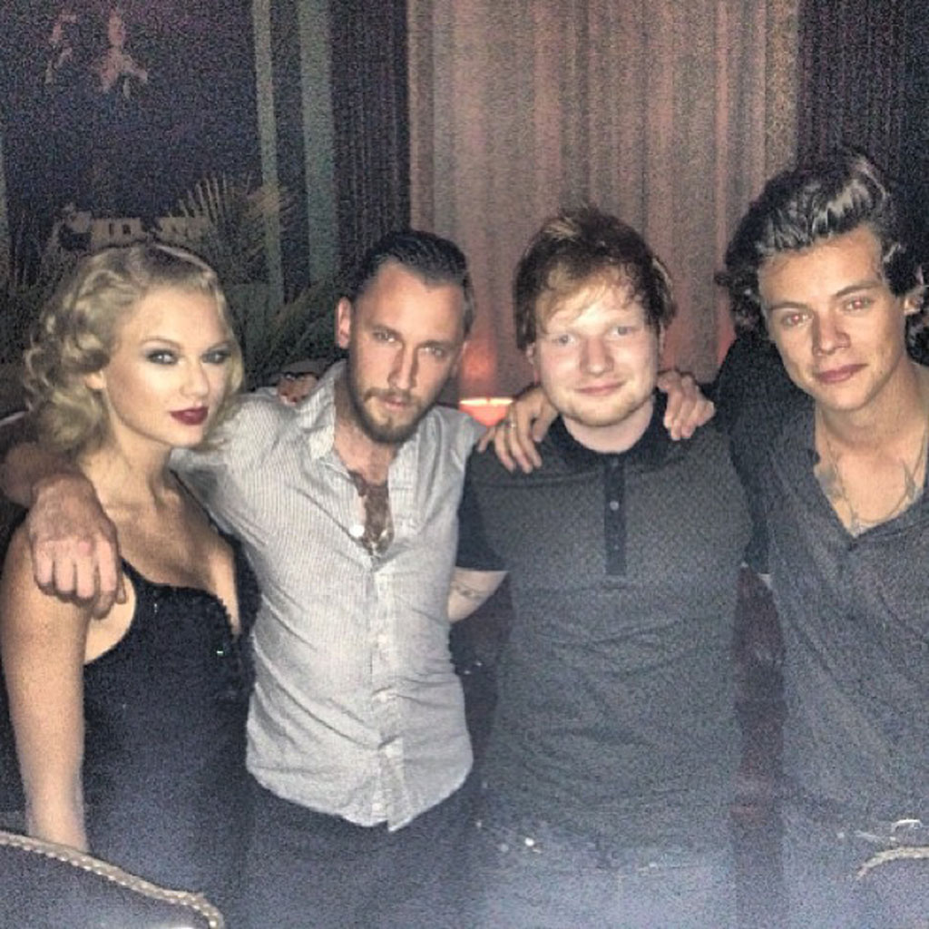 Taylor Swift posa com Harry Styles e Ed Sheeran Foto: Instagram