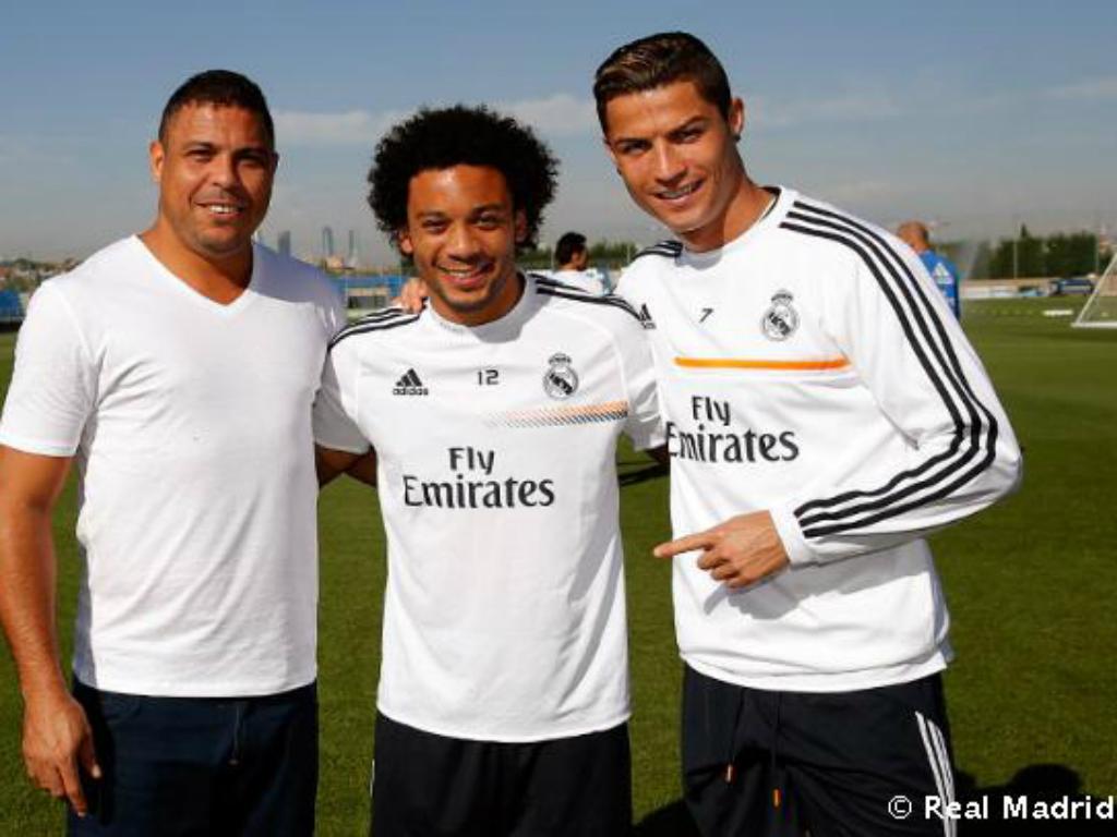 Ronaldo Fenómeno com Marcelo e Cristiano Ronaldo
