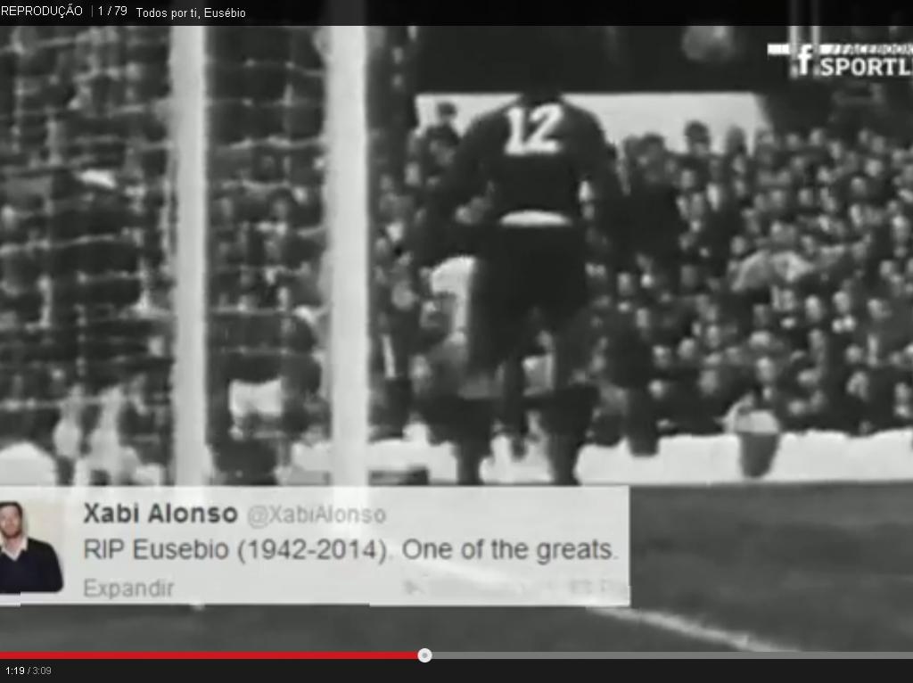 Benfica faz vídeo de homenagem a Eusébio
