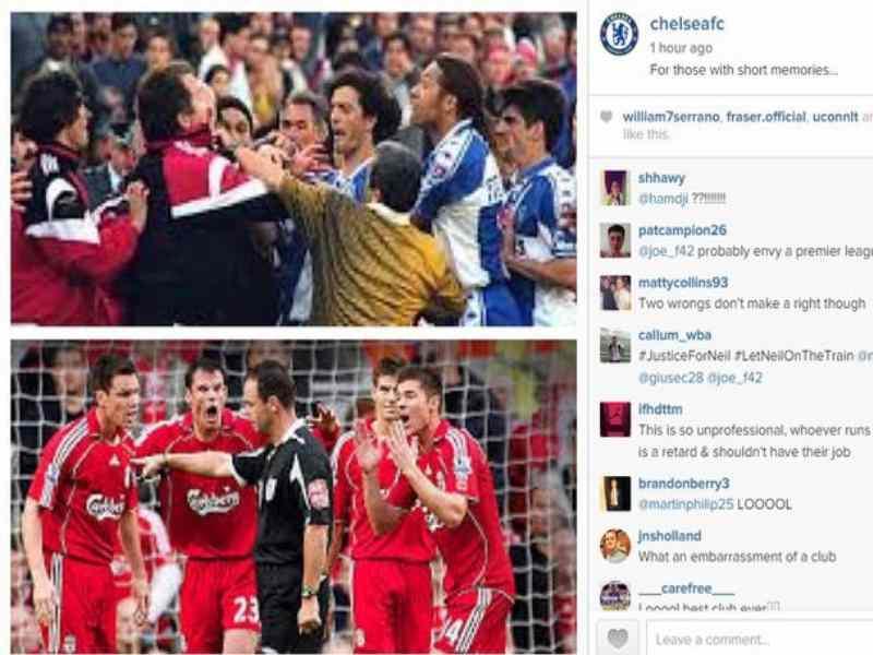 Souness e Carragher no instagram do Chelsea