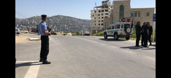 Agente da polícia palestiniana em Nablus
