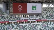 Estádio Nacional do Japão, em Tóquio, para a cerimónia de abertura dos Jogos Olímpicos (Joe Giddens/EPA)