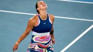 Aryna Sabalenka nos primeiros festejos do Open da Austrália (Mark Baker/AP)