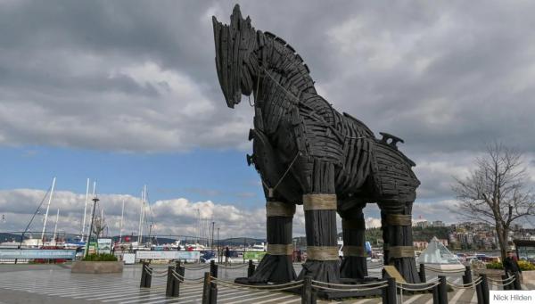 Cavalo De Troia Na Turquia De Canakkale Imagem de Stock Editorial