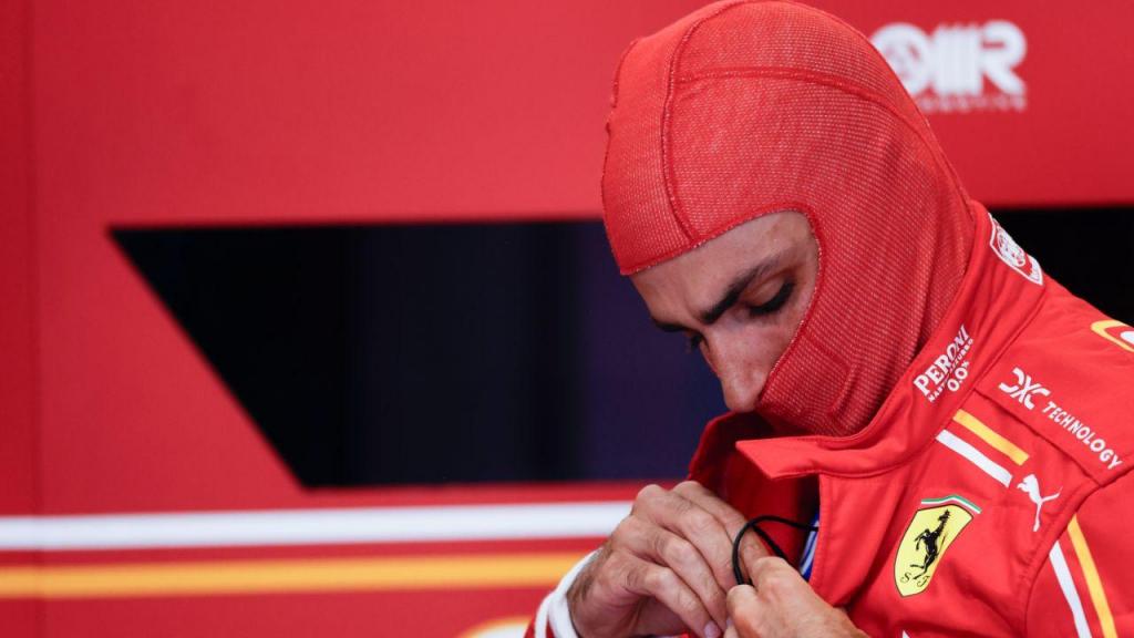 Carlos Sainz, piloto da Ferrari, no GP de Espanha (Joan Monfort/AP)